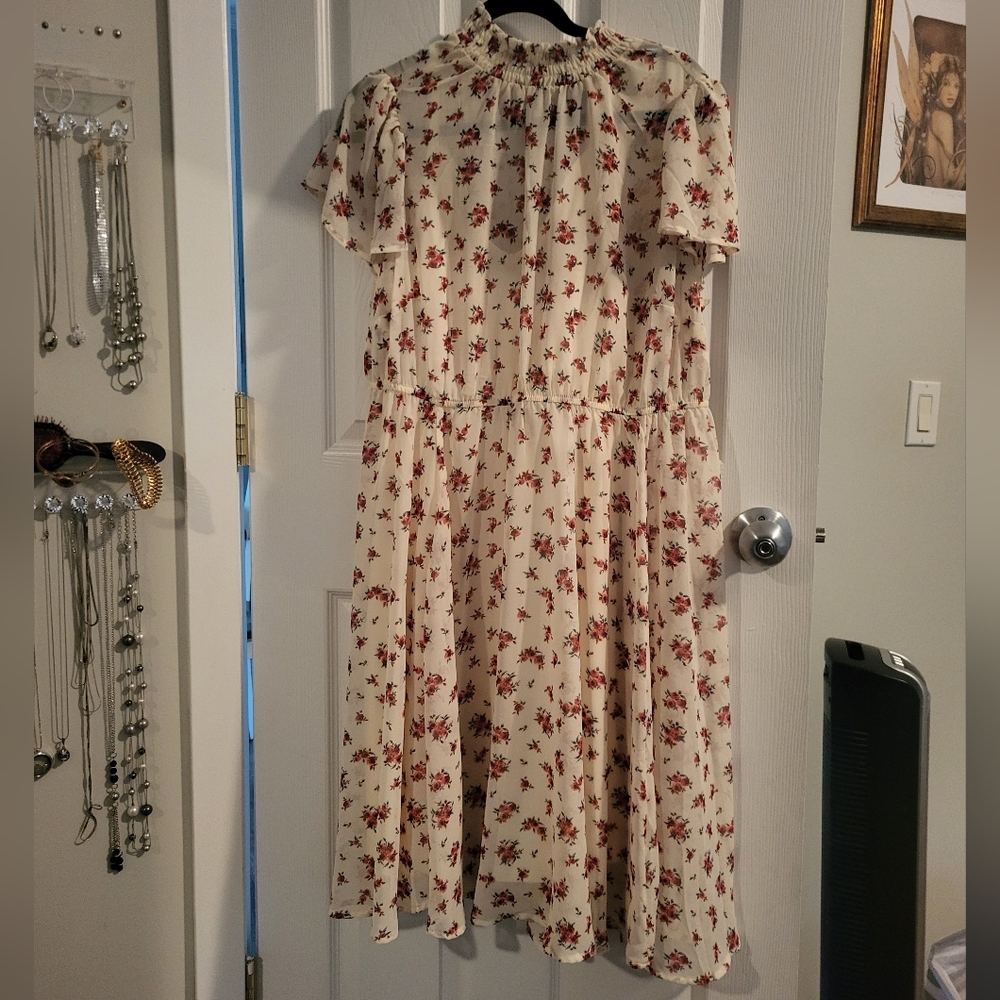 Torrid Midi chiffon smocked dress, 1x